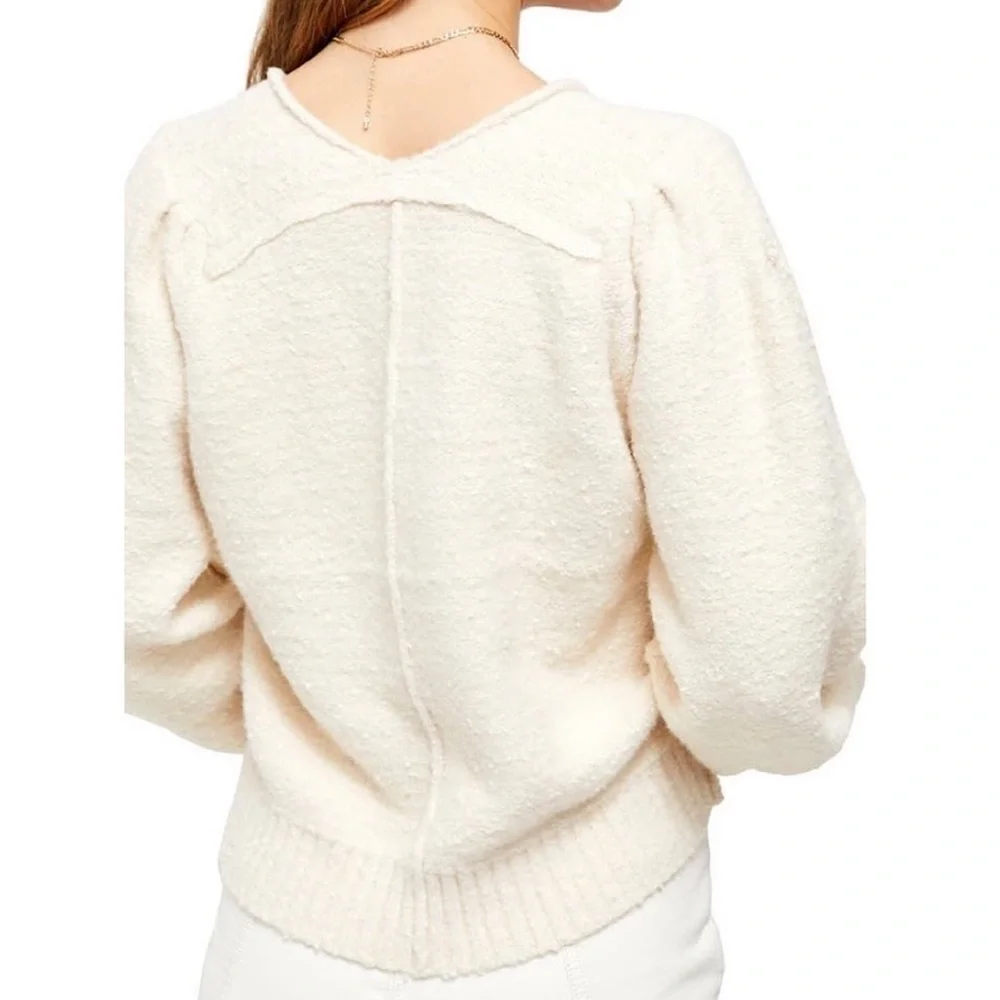 Free People Reverie Sweater Cream V-Neck Pullover Size S